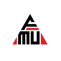 design de logotipo de carta triângulo fmu com forma de triângulo. monograma de design de logotipo de triângulo fmu. modelo de logotipo de vetor de triângulo fmu com cor vermelha. logotipo triangular fmu logotipo simples, elegante e luxuoso.