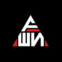 design de logotipo de letra triângulo fwn com forma de triângulo. monograma de design de logotipo de triângulo fwn. modelo de logotipo de vetor de triângulo fwn com cor vermelha. logotipo triangular fwn logotipo simples, elegante e luxuoso.