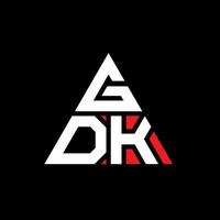 design de logotipo de letra triângulo gdk com forma de triângulo. monograma de design de logotipo de triângulo gdk. modelo de logotipo de vetor de triângulo gdk com cor vermelha. logotipo triangular gdk logotipo simples, elegante e luxuoso.