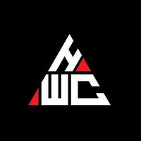 design de logotipo de letra de triângulo hwc com forma de triângulo. monograma de design de logotipo de triângulo hwc. modelo de logotipo de vetor de triângulo hwc com cor vermelha. logotipo triangular hwc logotipo simples, elegante e luxuoso.