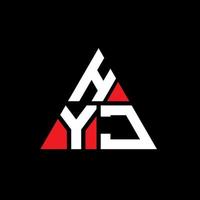 design de logotipo de letra de triângulo hyj com forma de triângulo. monograma de design de logotipo de triângulo hyj. modelo de logotipo de vetor de triângulo hyj com cor vermelha. hyj logotipo triangular logotipo simples, elegante e luxuoso.