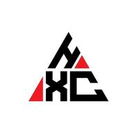 design de logotipo de letra de triângulo hxc com forma de triângulo. monograma de design de logotipo de triângulo hxc. modelo de logotipo de vetor de triângulo hxc com cor vermelha. hxc logotipo triangular logotipo simples, elegante e luxuoso.