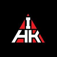 design de logotipo de letra triângulo ihk com forma de triângulo. monograma de design de logotipo de triângulo ihk. modelo de logotipo de vetor de triângulo ihk com cor vermelha. logotipo triangular ihk logotipo simples, elegante e luxuoso.