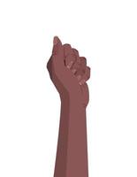 mão de punho feminino e ilustração em vetor plana de mão de protesto.