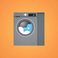 máquina de lavar roupa e ilustração em vetor plana de lavanderia.