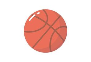 símbolo de bola de basquete e ilustração vetorial plana de equipamentos esportivos laranja redondos.