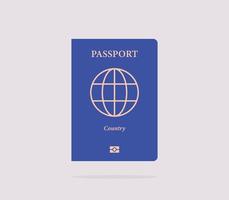 passaporte internacional e ilustração em vetor plana de fundo branco.