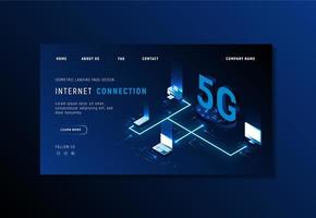 modelo de site gradiente azul 5g vetor