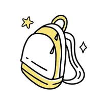 mochila doodle clipart. ilustração vetorial em estilo de linha. vetor