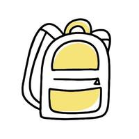 mochila doodle clipart. ilustração vetorial em estilo de linha. vetor