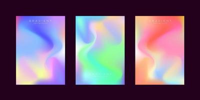 conjunto de fundo curvo gradiente abstrato moderno e formas gradientes coloridas do modo de cor pastel em vetor, ilustração vetor