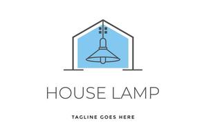 vetor de design de logotipo de lâmpada pendente interior de casa minimalista simples