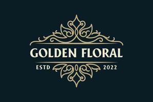 inspiração de design de logotipo de etiqueta de crachá vintage dourado elegante vetor