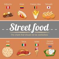 cartaz global de comida de rua vetor