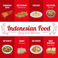 cartaz de comida indonésia vetor
