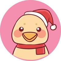 ilustração de desenho animado de natal anime de personagem kawaii fofo vetor