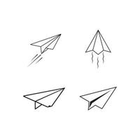 modelo de design de ilustração vetorial de ícone de avião de papel vetor