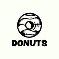 logotipo da loja de donuts. emblema de café ou padaria. fundo isolado de ilustração vetorial vetor