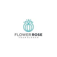 flor rosa logotipo ilustração vetorial isolado fundo vetor