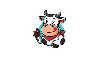 design de ilustração de desenho animado de mascote de vaca vetor