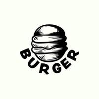logotipos de hambúrguer de vetor desenhados à mão. fundo isolado de ilustração vetorial