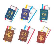Passaporte. documentos de viagem para oficiais de imigração no aeroporto antes de viajar vetor