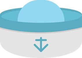 ícone plano de chapéu de marinheiro vetor