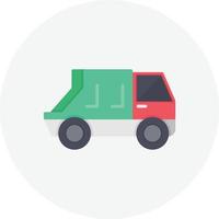 círculo plano de caminhão de reciclagem vetor