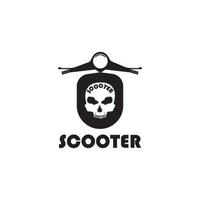 design de modelo de ilustração vetorial de logotipo de scooter. vetor