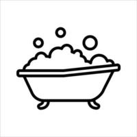 modelo de design de vetor de ícone de banheira simples e limpo