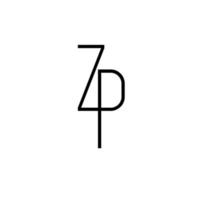 design de logotipo de iniciais zp vetor