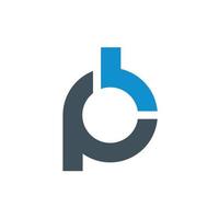 logotipo da letra estilizada p e b. modelo de logotipo limpo e simples, adequado para uma empresa criativa, estúdio, equipe, etc. vetor