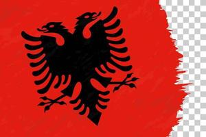 grunge abstrato horizontal escovado bandeira da Albânia na grade transparente. vetor