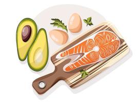 cartaz de dieta baixa em carboidratos. ilustração vetorial colorida isolada na luz de fundo. conceito de alimentação saudável. ilustração vetorial vetor