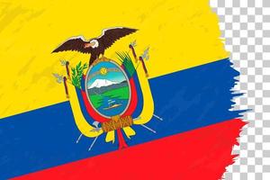 horizontal grunge abstrato escovado bandeira do Equador na grade transparente. vetor