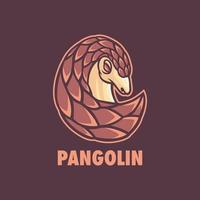 logotipo da mascote pangolim vetor