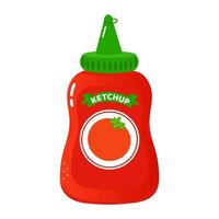 personagem de ketchup engraçado bonito. vetor mão desenhada ícone de ilustração de personagem kawaii dos desenhos animados. isolado no fundo branco. conceito de personagem de ketchup