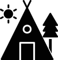 ícone de glifo de acampamento vetor
