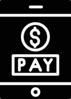 ícone de glifo de pagamento online vetor