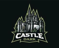 design de logotipo de mascote do castelo vetor