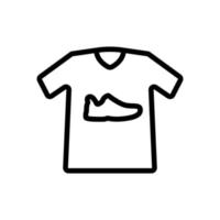 ilustração de contorno de vetor de ícone de camiseta de impressão de tênis