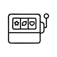 ilustração de contorno de vetor de ícone de rotação de slot de cassino