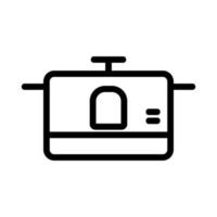 vetor de ícone de fogão lento. ilustração de símbolo de contorno isolado