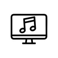 vetor de ícone de canal de música. ilustração de símbolo de contorno isolado