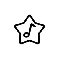vetor de ícone de estrela e nota. ilustração de símbolo de contorno isolado