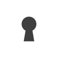 sinal de vetor do símbolo do buraco da chave preta é isolado em um fundo branco. cor do ícone do buraco da fechadura preta editável.