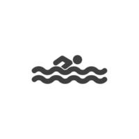sinal de vetor do símbolo da piscina é isolado em um fundo branco. cor do ícone da piscina editável.