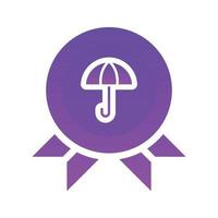 elemento de ícone de modelo de design gradiente de logotipo de medalha de guarda-chuva vetor