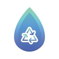 reciclar elemento de ícone de modelo de design gradiente de logotipo de água vetor