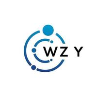 design de logotipo de tecnologia de letra wzy em fundo branco. letras criativas wzy-lo conceito de logotipo. design de letra wzy. vetor